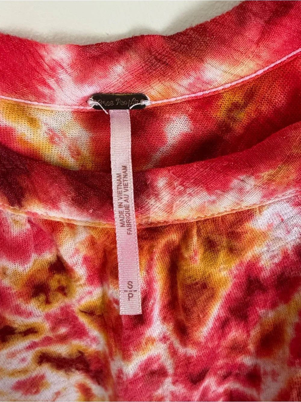 Free People Tie-Dye Cap Sleeve Top lightweight size small oversize flowy